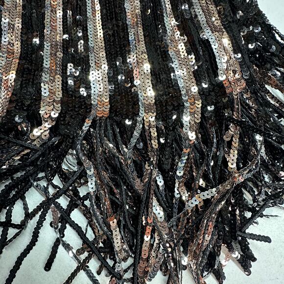 Grey Collective Women’s Sequin Fringe Skirts Black Gold Size S New w/ Tags - Picture 3 of 6